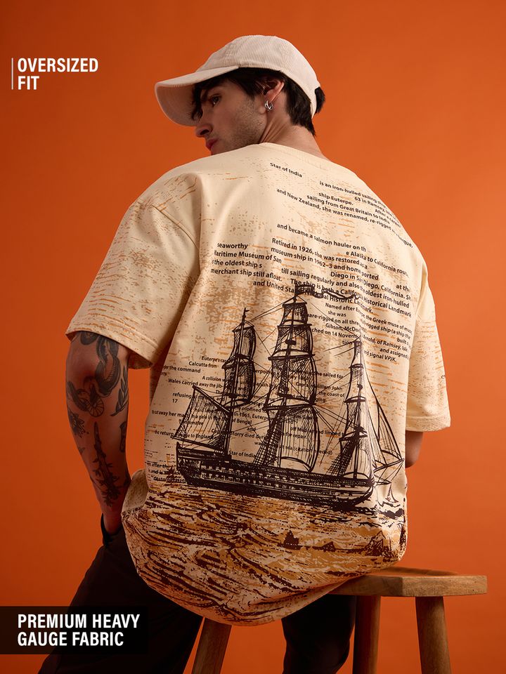 Oversized Vintage Graphic T-Shirt | Cream Streetwear